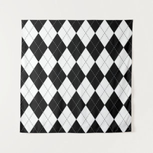 Tapete De Parede Padrão de Estilo Geométrico Branco Preto