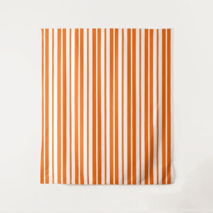 Tapete De Parede Padrão de Faixa Vertical Branco Laranja