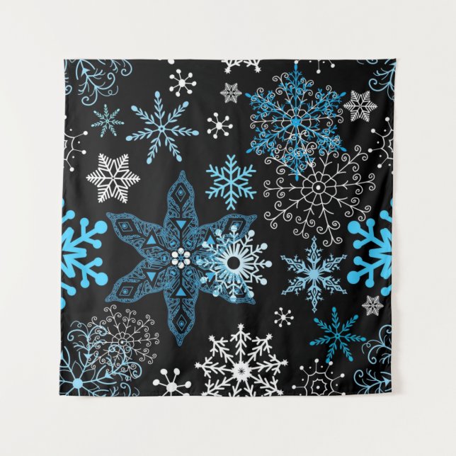 Tapete De Parede Padrão de flocos de neve (Frente)