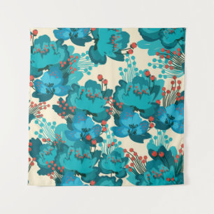 Tapete De Parede Padrão de flores da vindima