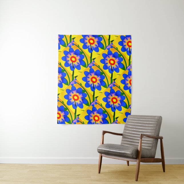 Tapete De Parede Padrão de Flores de Abstrato Bonito (In Situ)