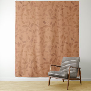 Tapete De Parede Padrão de Folhas de outono de Abstrato castanho le