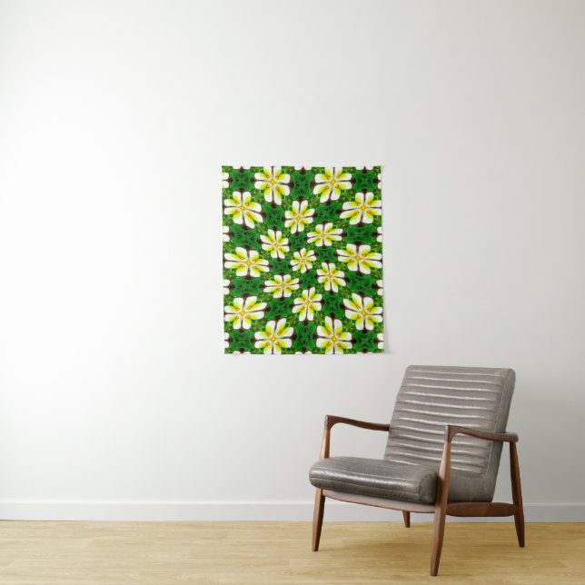 Tapete De Parede Padrão de Frangipani Amarelo (In Situ)