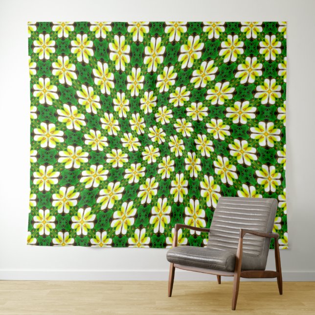 Tapete De Parede Padrão de Frangipani Amarelo (In Situ (Horizontal))
