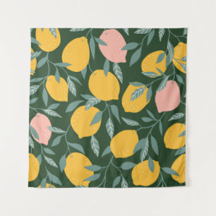Tapete De Parede Padrão de Fruta sem costura de limão Vintage
