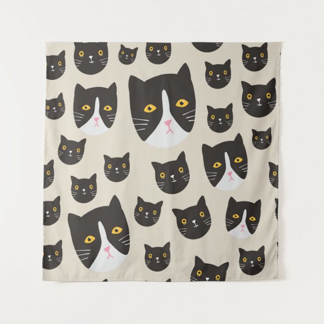 Tapete De Parede padrão de gato contínuo/ (Frente)