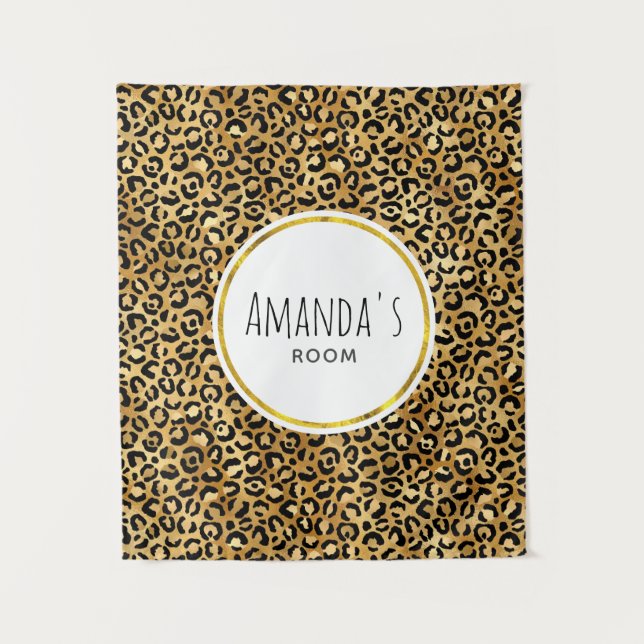 Tapete De Parede Padrão de Impressão Leopard Selvagem e Exótica (Frente)