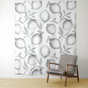 Tapete De Parede Padrão de limão desenhado à mão