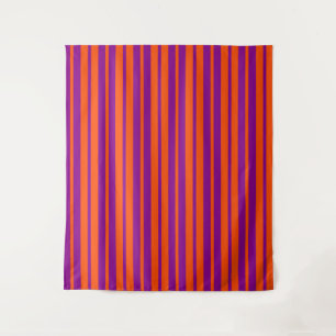 Tapete De Parede Padrão de Listras Elegantes Roxo Laranja Design 