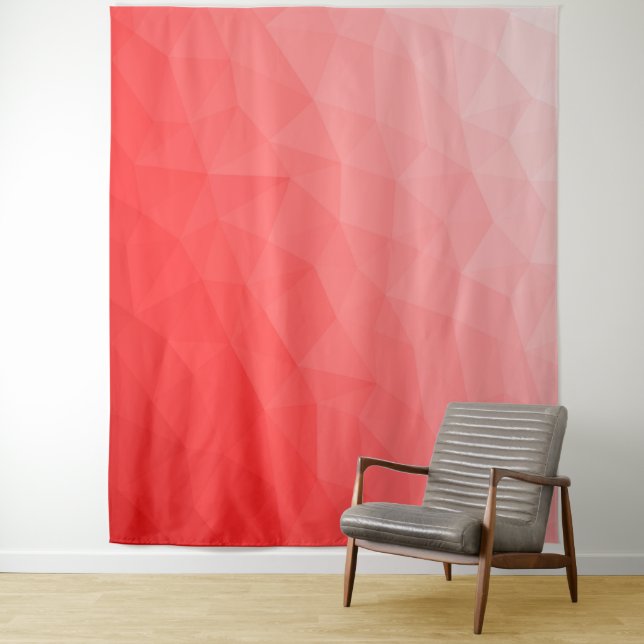 Tapete De Parede Padrão de malha geométrica com gradiente vermelho (In Situ)