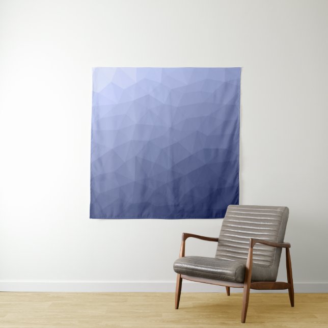 Tapete De Parede Padrão de malha geométrica gradiente Azul Cinza (In Situ)
