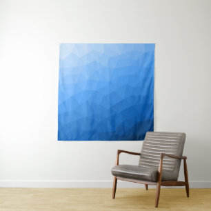 Tapete De Parede Padrão de malha geométrica gradiente azul claro