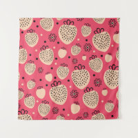 Padrão de morango cor-de-rosa: design doce sem cos
