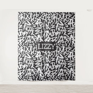 Tapete De Parede Padrão de Nome Personalizado com Grafite — Urbano