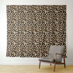 Tapete De Parede Padrão de Peles de Leopardo Faux Gato Selvagem