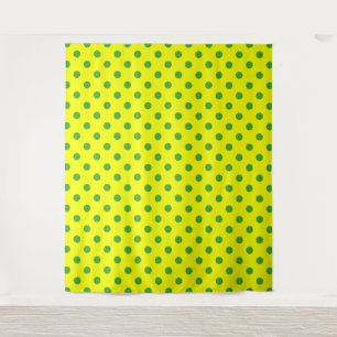 Tapete De Parede Padrão de Pontos Polka Amarelos e Verdes 