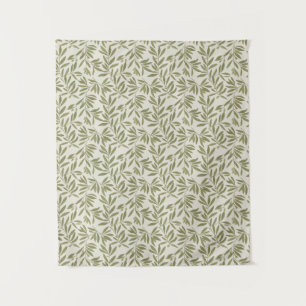 Tapete De Parede Padrão de Ramo de Oliveira Minimalista