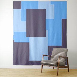 Tapete De Parede Padrão de Retângulo Azul + Violeta