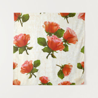 Tapete De Parede padrão de rosa floral, fundo de vintage.