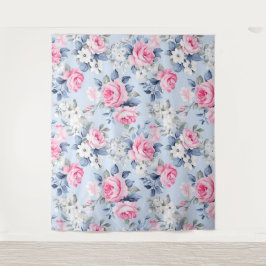 Tapete De Parede Padrão de rosas cor-de-chique