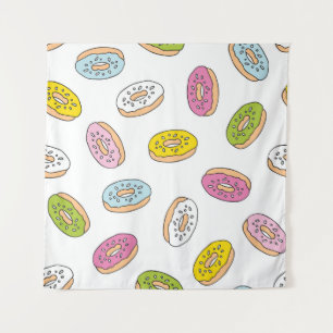 Tapete De Parede Padrão de rosquinha de porta, design sem costura.