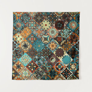 Tapete De Parede Padrão de tangerina floral sem costura. Colorida 