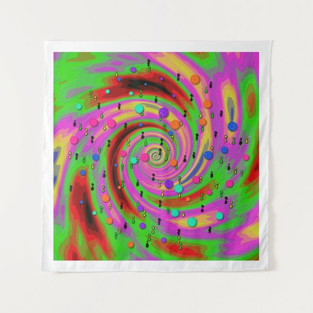Tapete De Parede Padrão de Tornado Colorido Abstrato (Frente)