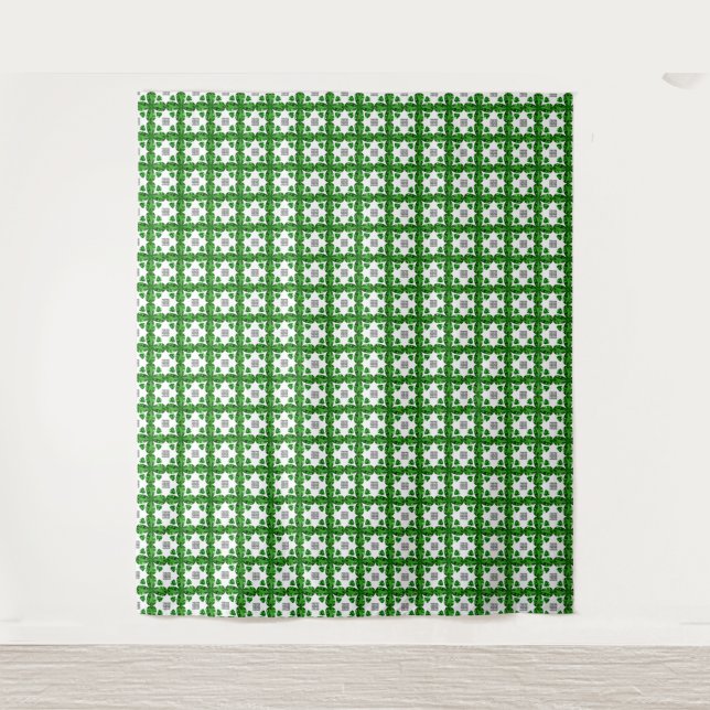 Tapete De Parede Padrão de trevo verde (Frente)