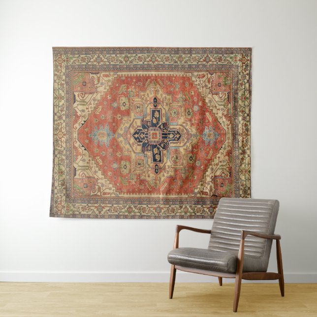 TAPETE DE PAREDE PADRÃO DE VINTAGEM PERSA SIMÉTRICA (In Situ (Horizontal))