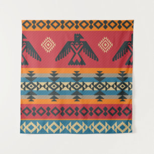 Tapete De Parede Padrão de Vintagem Tribal das Águias Étnicas