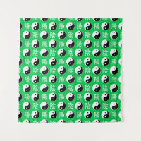 Padrão de Yinyang Chinês de Fundo Verde