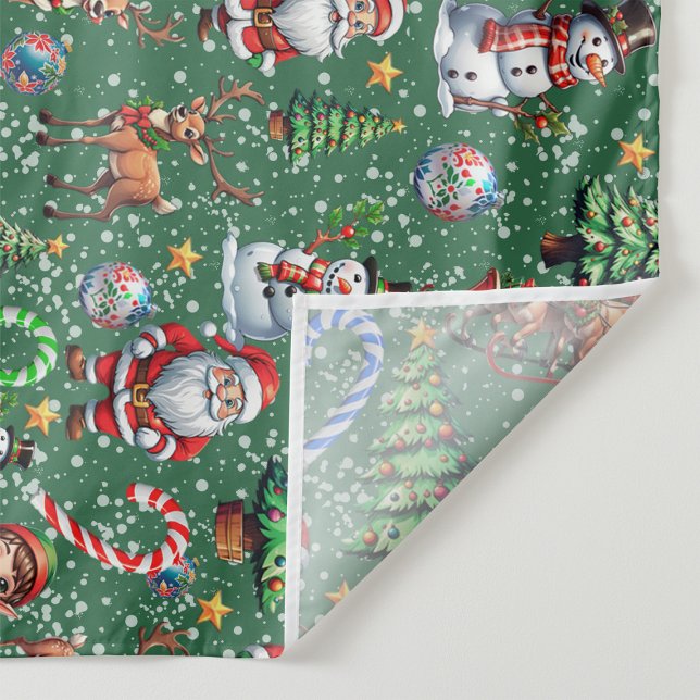 Tapete De Parede Padrão Decorativo de Natal com Fundo Verde (Criador carregado)
