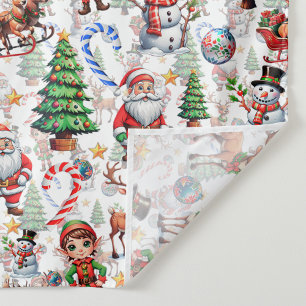 Tapete De Parede Padrão Decorativo de Natal de Fundo Branco