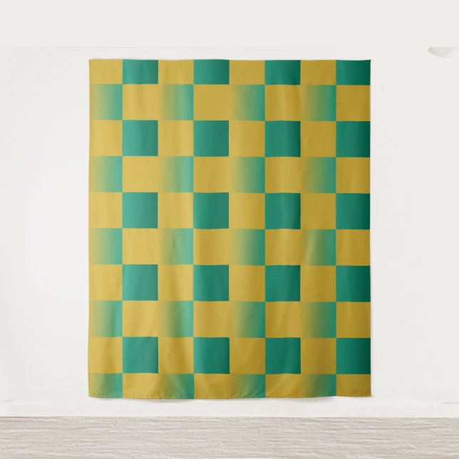 Tapete De Parede Padrão elegante em verde e ouro (Frente)
