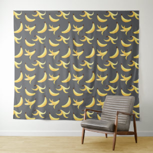 Tapete De Parede Padrão Engraçado de Banana Amarela Retro para Fest