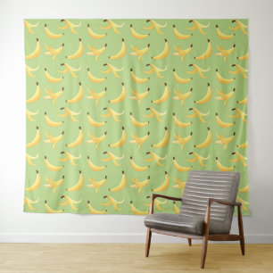 Tapete De Parede Padrão Engraçado de Banana Amarela Retro para Fest