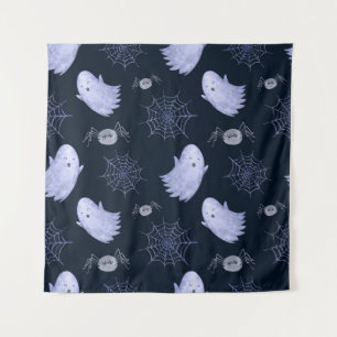 Tapete De Parede Padrão Engraçado de Halloween de Aranha Fantasma.