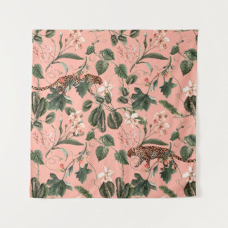 Tapete De Parede Padrão exótico tropical aquarela com orquídea, gr