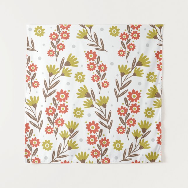 Tapete De Parede Padrão floral bonito, fundo sem costura. (Frente)