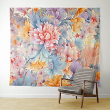 Padrão Floral Colorido Elegante Arte no Japão