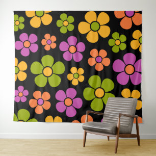 Tapete De Parede Padrão Floral de Médio do estilo Reto 1960s