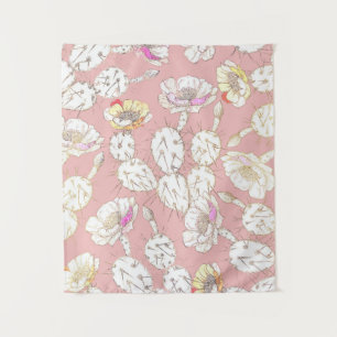 Tapete De Parede Padrão Floral Dourado Branca Moderno Cor-de-Rosa C