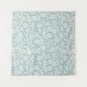 Tapete De Parede Padrão floral. Flores bonito no fundo azul da cinz