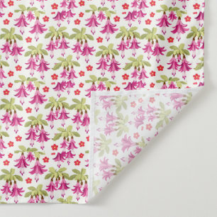 Tapete De Parede Padrão Floral Fuchsia Rosa – Botânica Retro