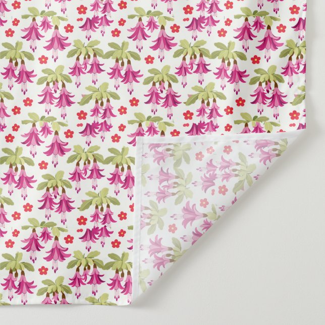 Tapete De Parede Padrão Floral Fuchsia Rosa – Botânica Retro (Detalhe)