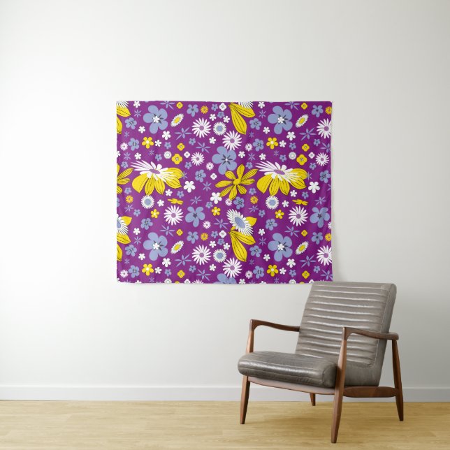 Tapete De Parede Padrão Floral Invisível (In Situ (Horizontal))