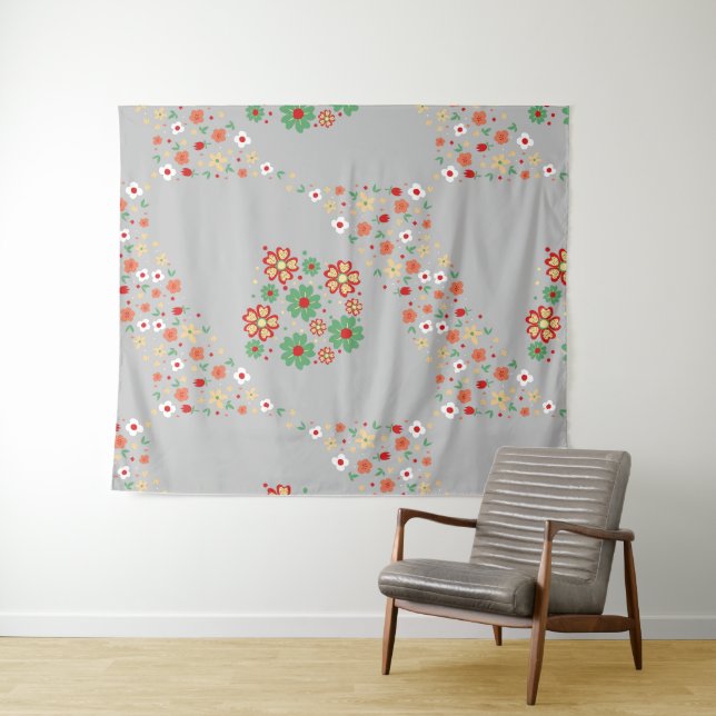 Tapete De Parede Padrão Floral Moderno (In Situ (Horizontal))