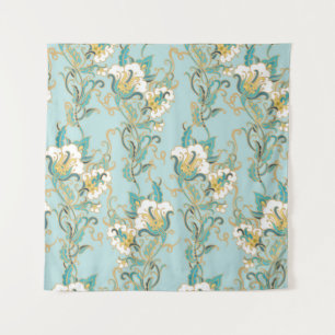Tapete De Parede Padrão floral sem costura com flores de algodão br