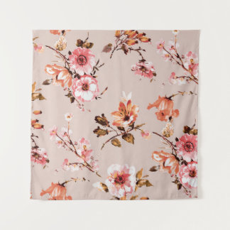 Tapete De Parede Padrão floral sem costura com flores e fundos