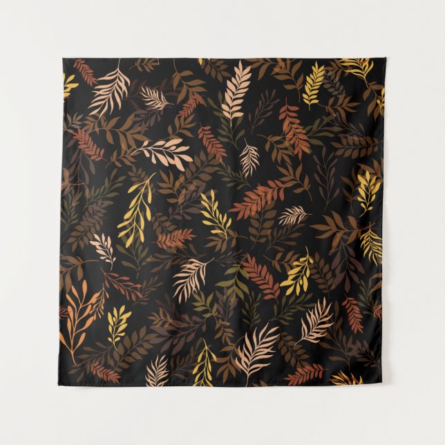 Tapete De Parede Padrão floral sem costura com folhas. Peça sem cos (Frente)